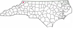 Location within the U.S. state of North Carolina