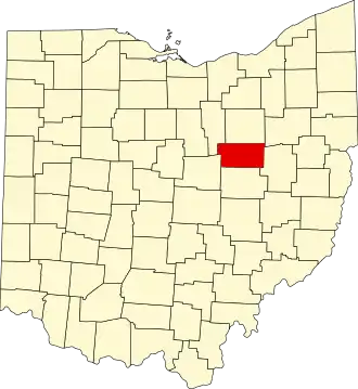 State map highlighting Holmes County