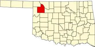 State map highlighting Woodward County