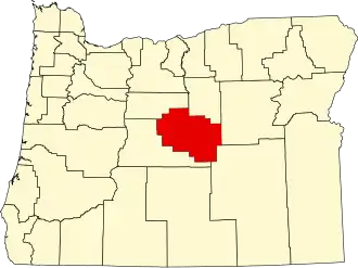 State map highlighting Crook County