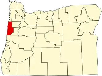 State map highlighting Lincoln County
