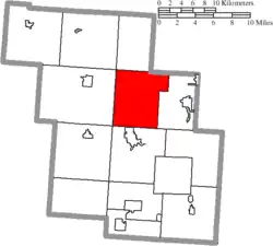 Location of Clayton Township in Perry County