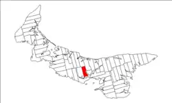 Map of Prince Edward Island highlighting Lot 32