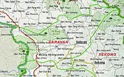 Map of Salavan province
