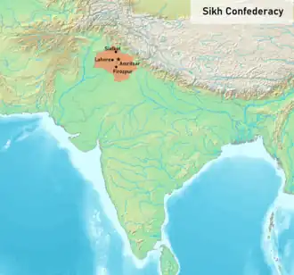 Map of the Sikh Confederacy