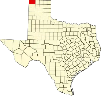 State map highlighting Dallam County