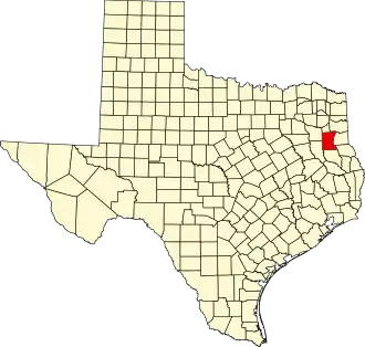 State map highlighting Rusk County