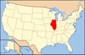 Illinois's location within the United States
