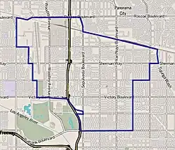 Boundaries of Van Nuys as drawn by the Los Angeles Times