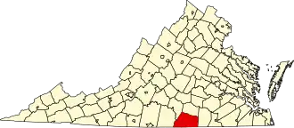State map highlighting Mecklenburg County