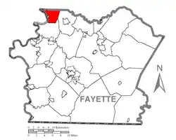 Location of Washington Township in Fayette County