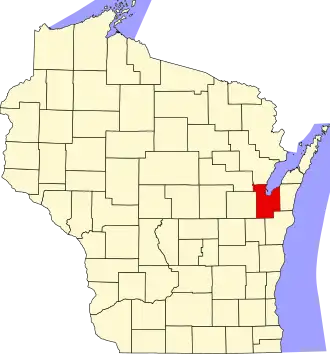 State map highlighting Brown County