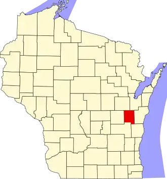 State map highlighting Calumet County