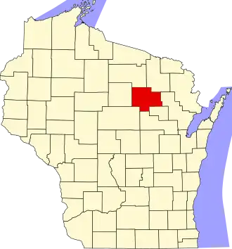 State map highlighting Langlade County