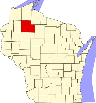 State map highlighting Sawyer County