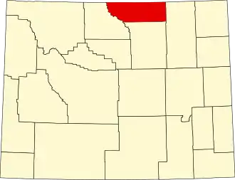 State map highlighting Sheridan County