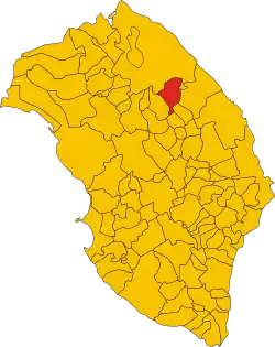 Lizzanello within the Province of Lecce