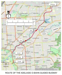 Map of the O-Bahn Busway