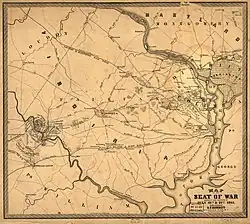 1861 map of Washington City showing Camp Sprague