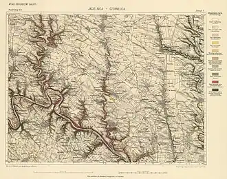 Mukhavka on the topographic map of the Kingdom of Galicia and Lodomeria in 1884