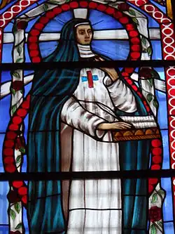 Stained glass depicting Maria Teresa Cucchiari