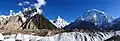 Marble Peak (left), K2 centered, and Broad Peak (right)