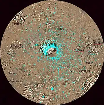 Map of Mare Australe with major features labeled