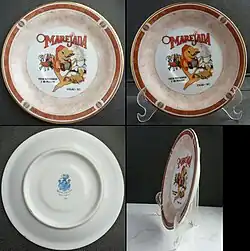 Souvenir plate of Marejada fiesta was made in Itajaí, Brazil, by Germer Porcelanas Finas SA
