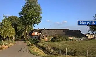Marsdijk Bunnik gezien vanaf de Mereveldseweg