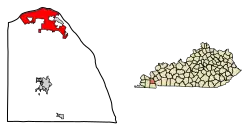 Location in Marshall County, Kentucky