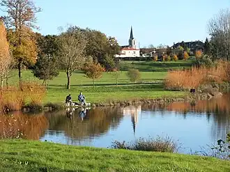 The Ouches Park and the church, in Martinet