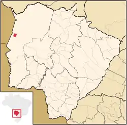 Location of Ladário in Mato Grosso do Sul and Brazil