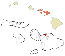 Location in Maui County and the state of Hawaii