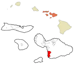 Location in Maui County and the state of Hawaii