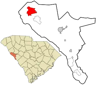 Location in McCormick County and the state of South Carolina.