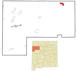 Location in McKinley County and the state of New Mexico