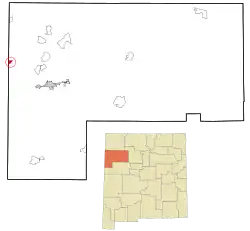 Location in McKinley County and the state of New&nbsp;Mexico