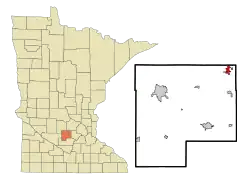 Location in McLeod County and the state of Minnesota