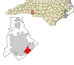 Location in Mecklenburg County and the state of North Carolina