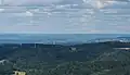 Rare distant view of 115 km to the Dammersfeldkuppe in the Rhön Mountains