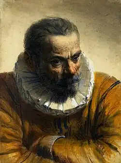 Study of a Man with a Ruff Collar by Adolph von Menzel, 1850. Now in National Museum in Warsaw.