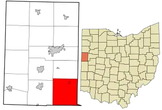 Location in Mercer County and the state of Ohio.