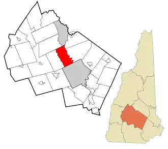 Location in Merrimack County and the state of New Hampshire.