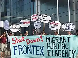 Protests against Frontex in Warsaw in 2008