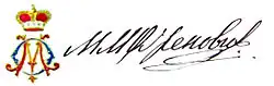 Milan Obrenović II Milan Obrenović II Милан Обреновић II's signature