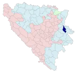 Location of Milići within Bosnia and Herzegovina