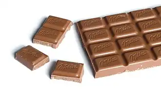 Milka brand solid milk chocolate bar