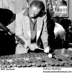 Milt Jackson playing vibraphone