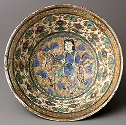 Mina'i Bowl with horserider, early 13th century, Iran.[192]