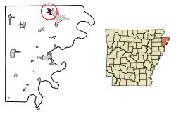 Location in Mississippi County, Arkansas